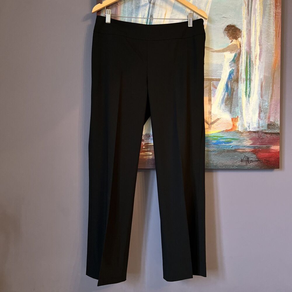 AKRIS PUNTO US 8-10 BERGDORF GOODMAN Black Straight  100% Wool Pants EXELLENT